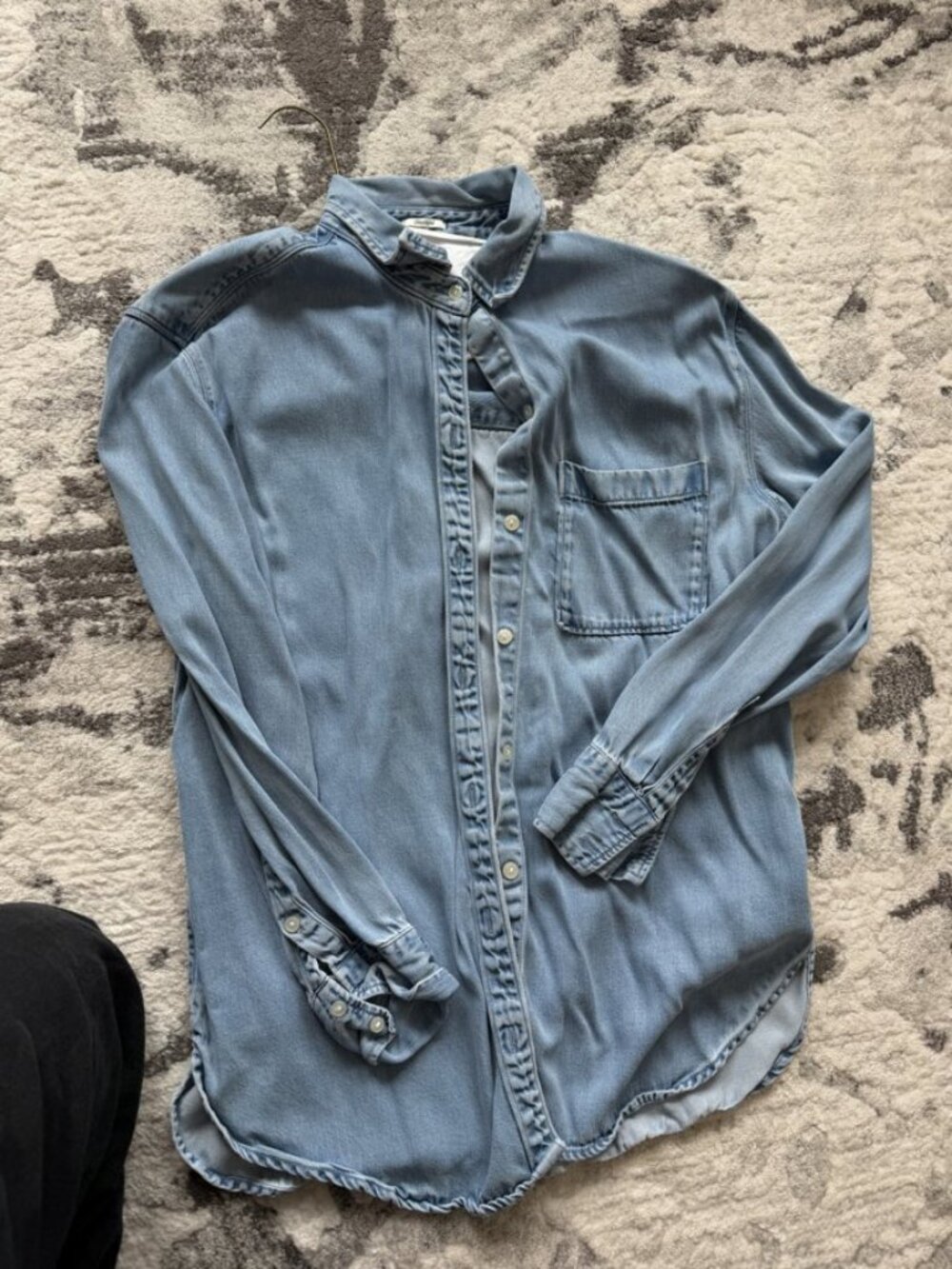 Abercrombie & Fitch Oversized Denim Chambray Shirt Sz S